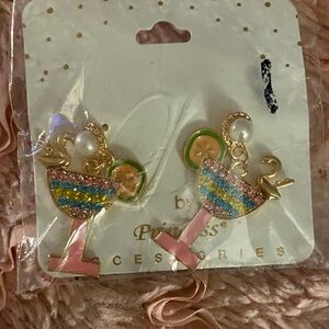 Prince Colorful Flamingo Earrings for Kids